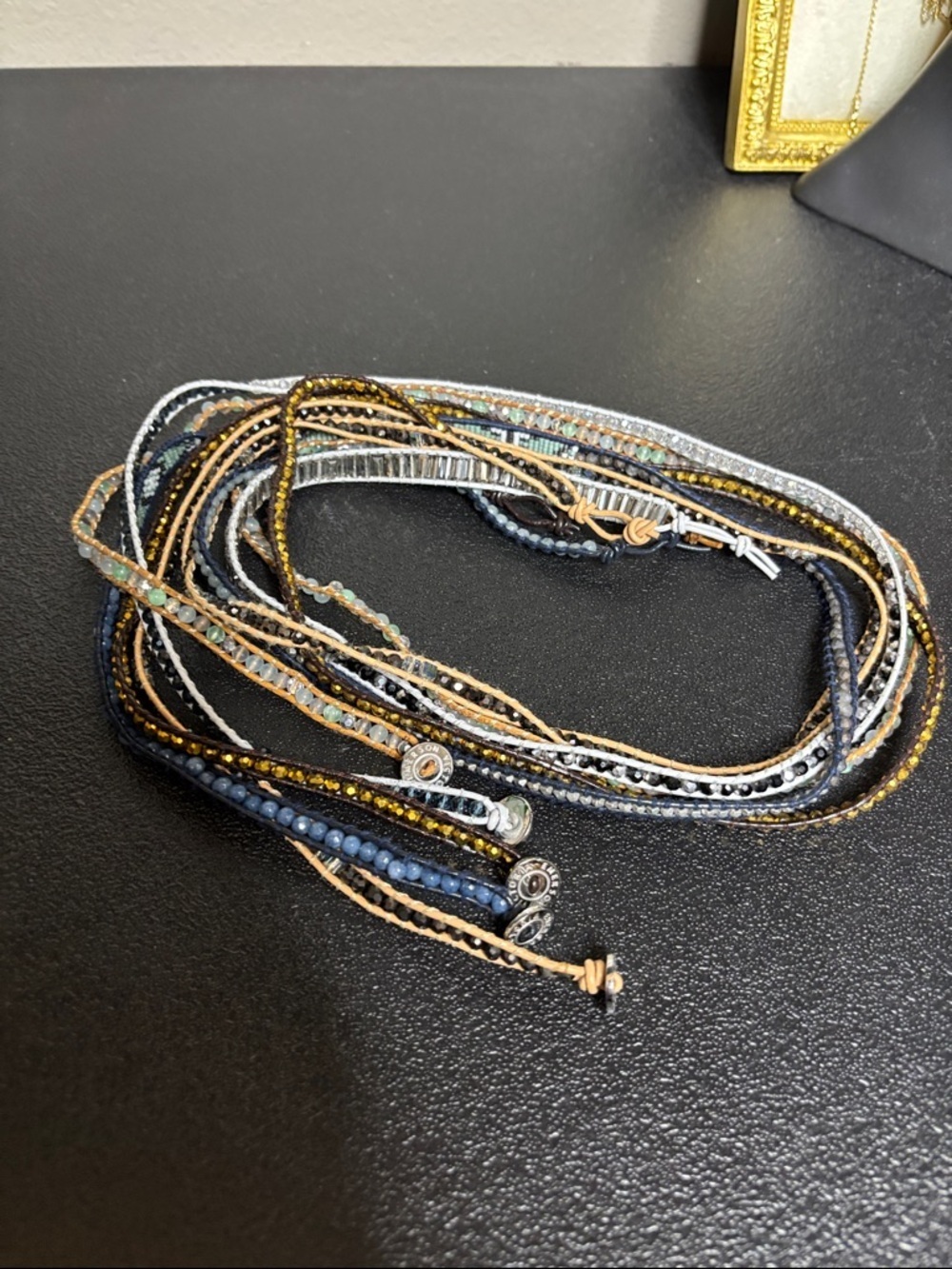 Victoria Emerson Beaded Crystal Leather Wrap Bracelet Bundle of 5 Gift